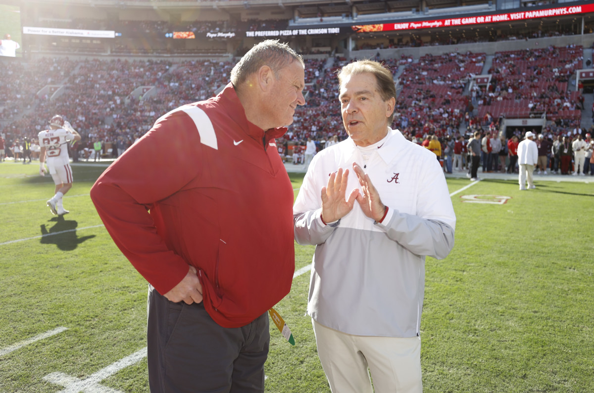 Sam Pittman and Nick Saban